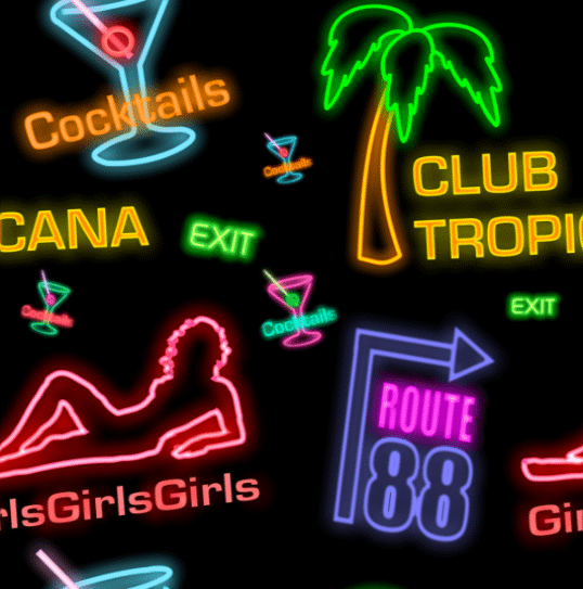 Neon signs large seamless repeating background 