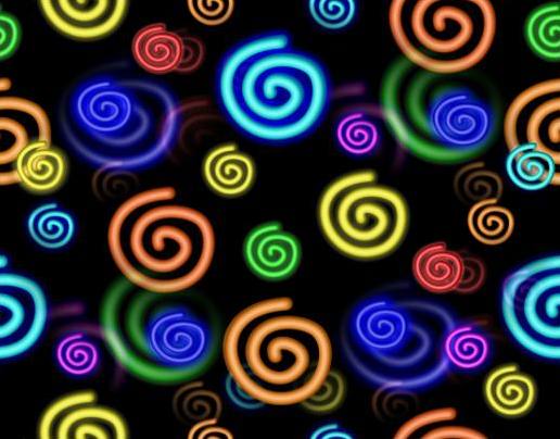 Neon spirals colorful spirals seamless repeating background 