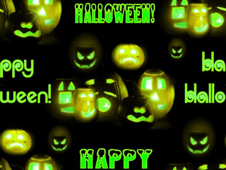 Happy Halloween Spooky Green Seamless Repeating Background Image 