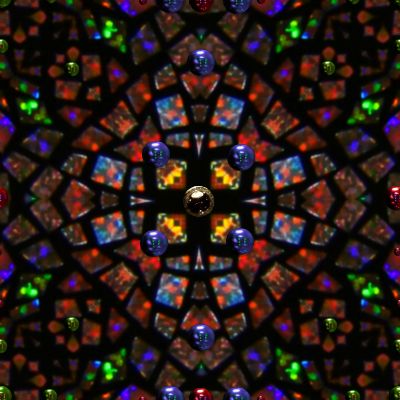 Stained glass mandala seamless repeating tile