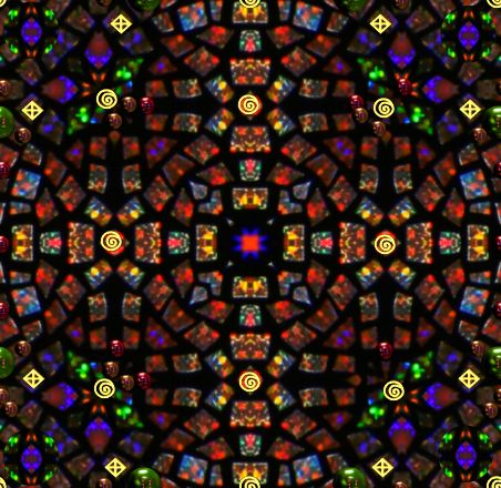 Magic & Miracles stained glass mandala seamless background