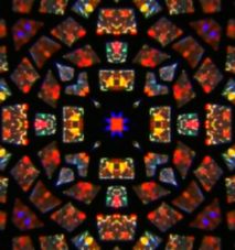 Very small stained glass mandala seamless repeating background fill