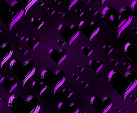 Purple Hearts Dark Valentine Seamless Repeating Background Image