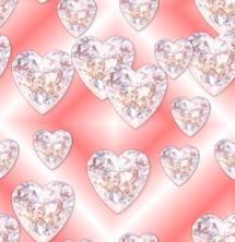  Diamond Hearts Pink Valentines Seamless Repeating Background Image