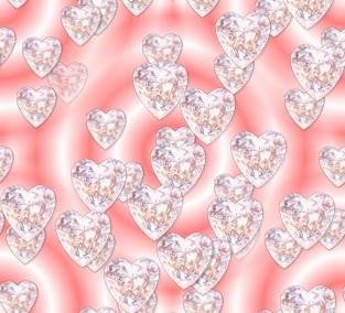 Diamond Hearts Pink 2 Seamless Repeating Background Image 