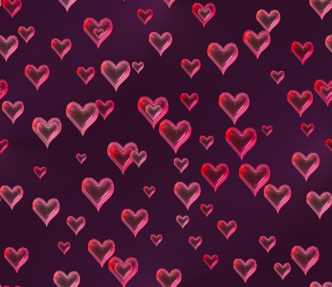 Valentines Background Pink Glass Hearts