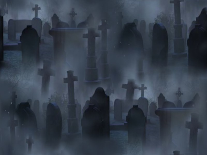 Graveyard Seamless Repeating Background Image Black