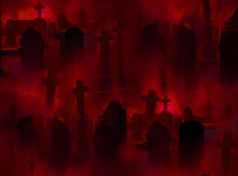 Graveyard Seamless Repeating Background Image Red