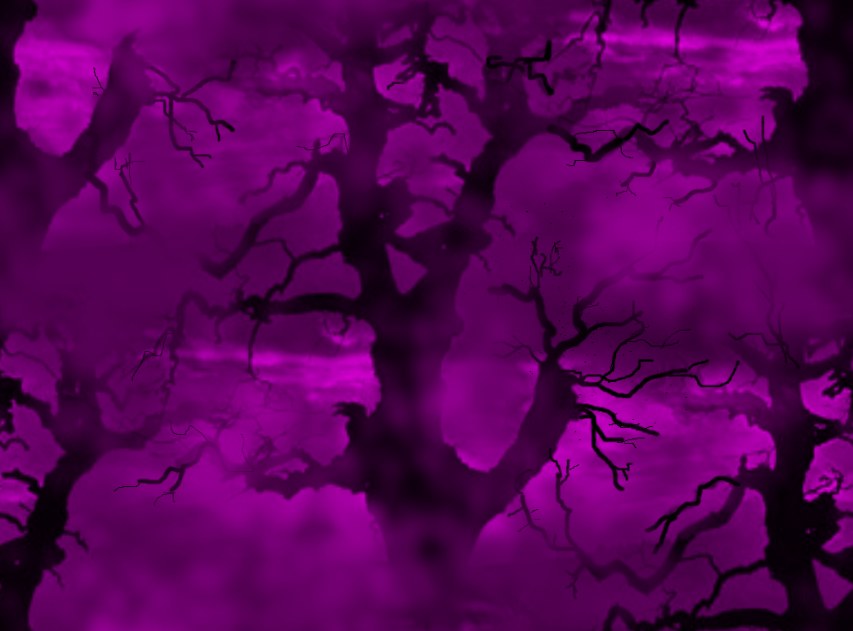 Spooky Trees Purple & Black Seamless Repeating Background