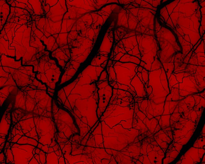 Vampire Spooky Tree Seamless Repeating Background Red & Black