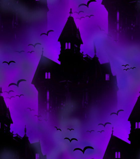  Vampire Castle Ultraviolet Seamless Repeating Background Image 