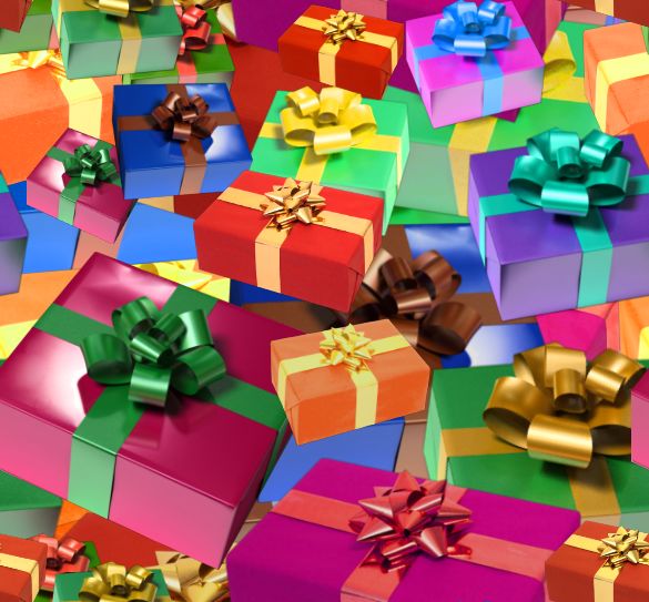 Christmas Presents Colorful Seamless Repeating Background Image