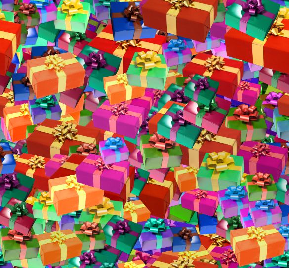 Christmas Presents Colorful Small Seamless Repeating Background Image
