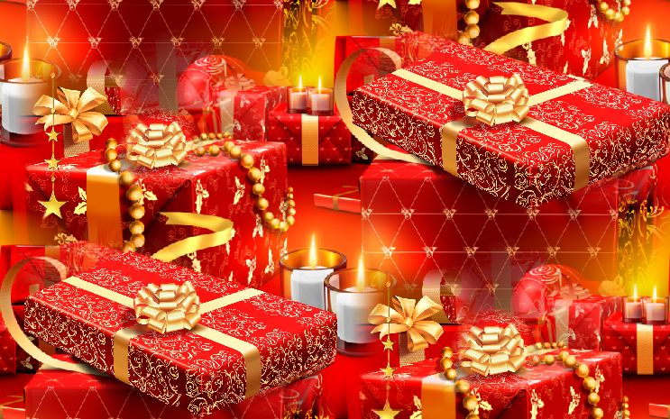 Christmas Presents Red Seamless Repeating Background Image 