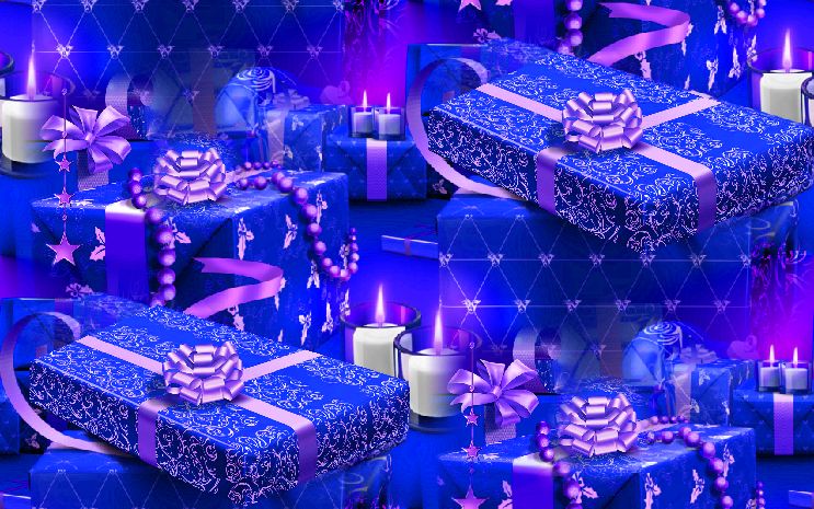 Christmas Presents Blue Seamless Repeating Background Image