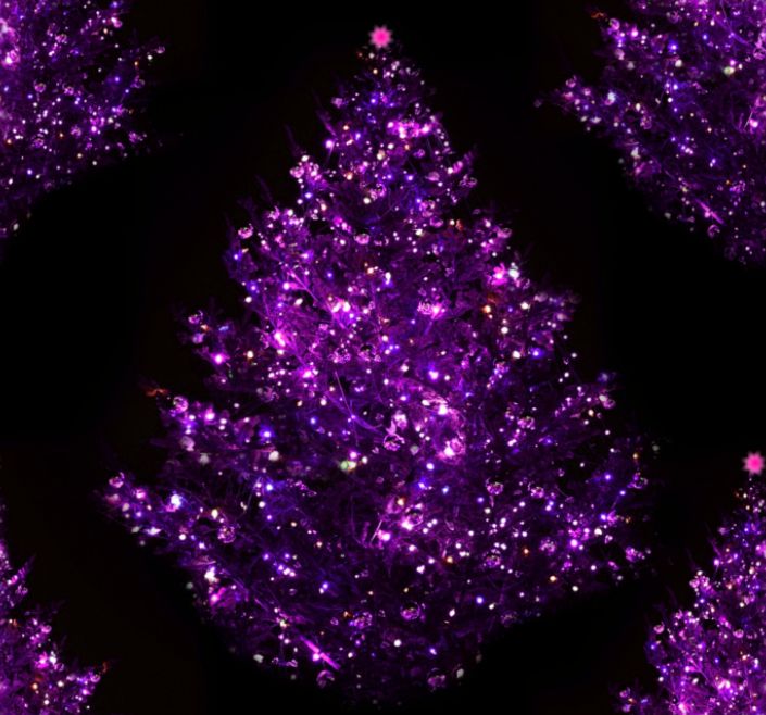 Purple Christmas Tree Seamless Background